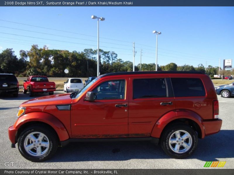 Sunburst Orange Pearl / Dark Khaki/Medium Khaki 2008 Dodge Nitro SXT