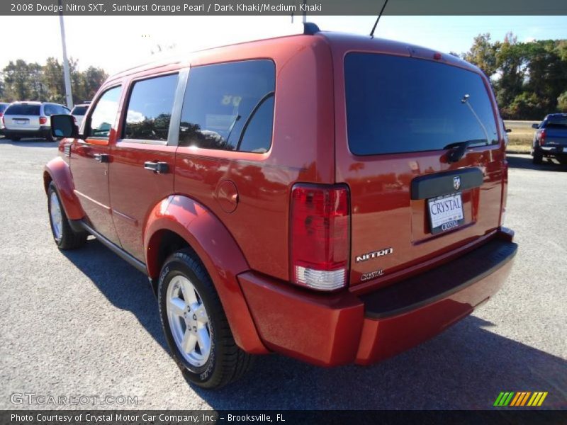 Sunburst Orange Pearl / Dark Khaki/Medium Khaki 2008 Dodge Nitro SXT