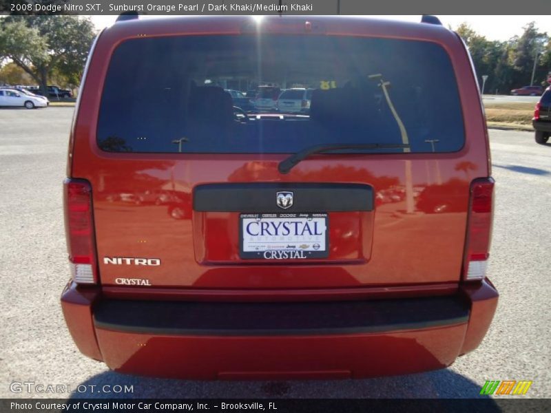 Sunburst Orange Pearl / Dark Khaki/Medium Khaki 2008 Dodge Nitro SXT