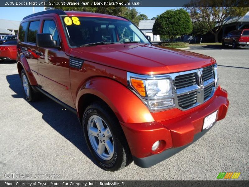 Sunburst Orange Pearl / Dark Khaki/Medium Khaki 2008 Dodge Nitro SXT