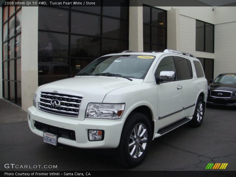 Tuscan Pearl White / Stone 2008 Infiniti QX 56 4WD