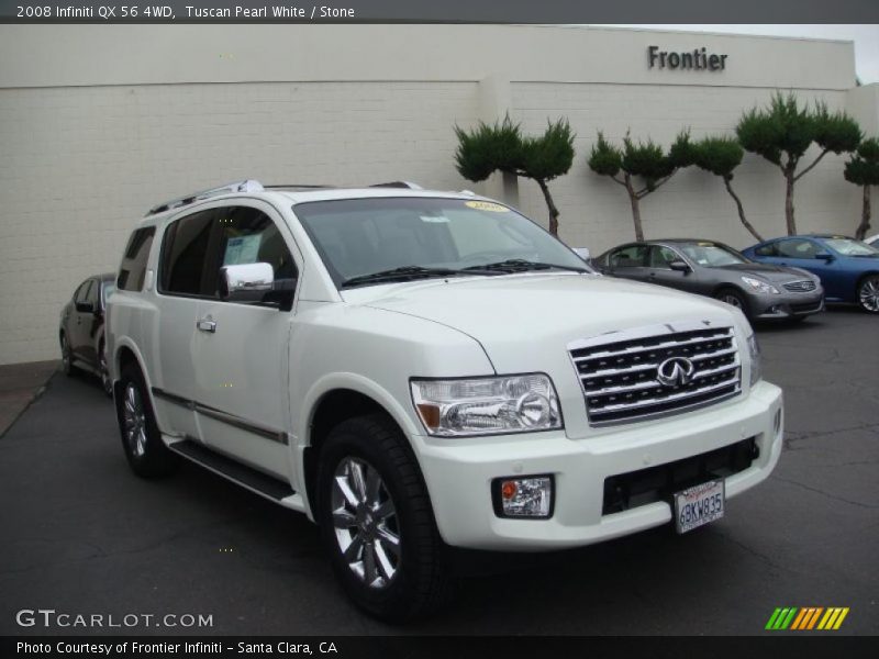 Tuscan Pearl White / Stone 2008 Infiniti QX 56 4WD