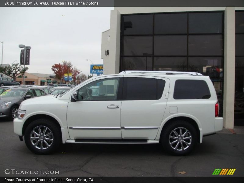 Tuscan Pearl White / Stone 2008 Infiniti QX 56 4WD