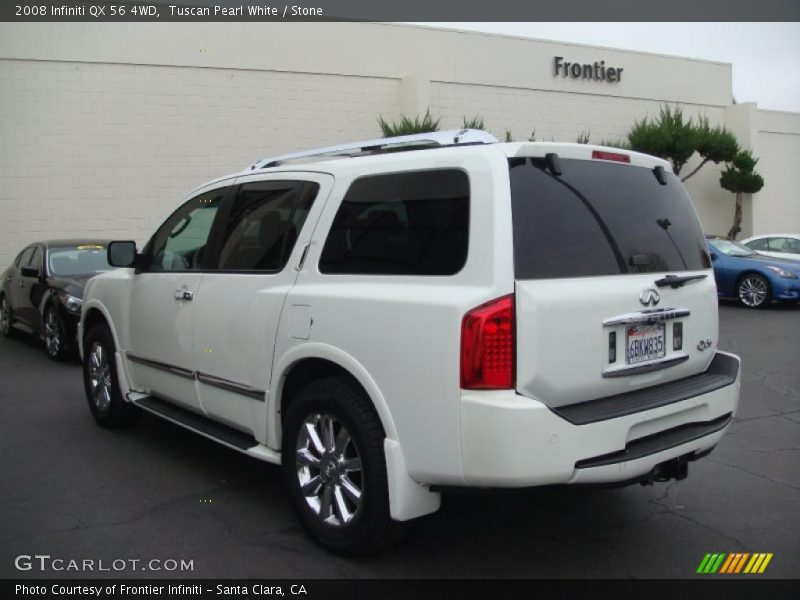 Tuscan Pearl White / Stone 2008 Infiniti QX 56 4WD