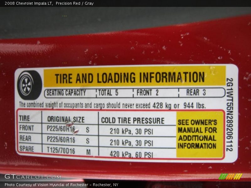 Precision Red / Gray 2008 Chevrolet Impala LT