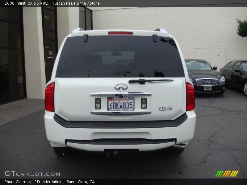 Tuscan Pearl White / Stone 2008 Infiniti QX 56 4WD