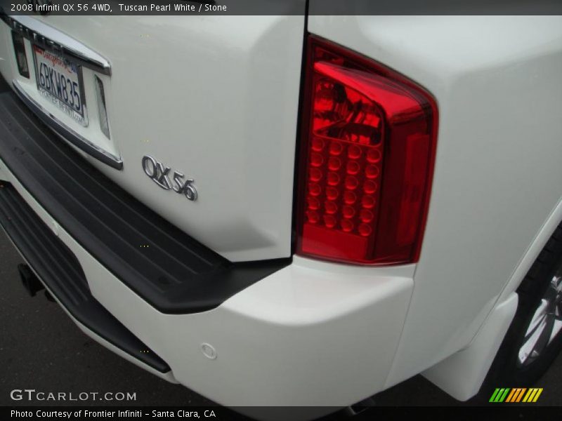 Tuscan Pearl White / Stone 2008 Infiniti QX 56 4WD
