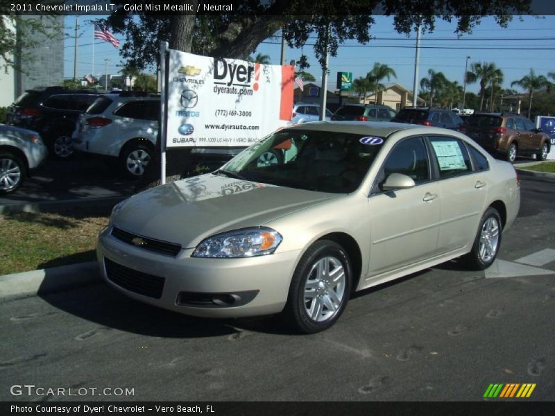 Gold Mist Metallic / Neutral 2011 Chevrolet Impala LT