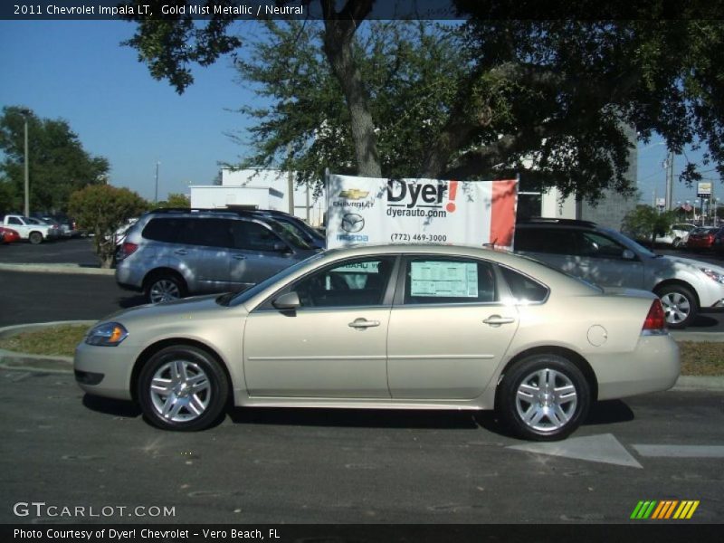 Gold Mist Metallic / Neutral 2011 Chevrolet Impala LT