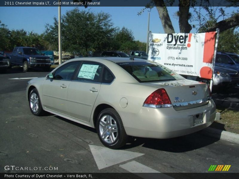 Gold Mist Metallic / Neutral 2011 Chevrolet Impala LT