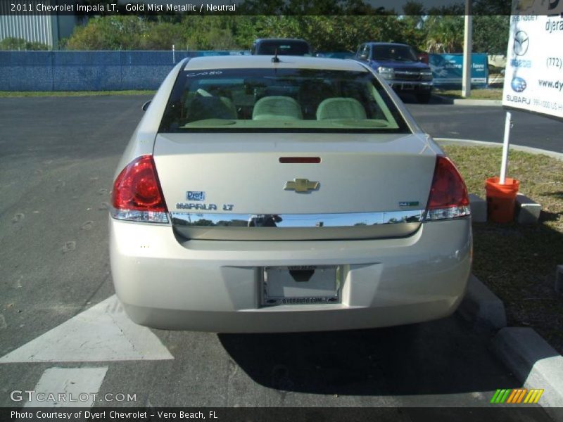 Gold Mist Metallic / Neutral 2011 Chevrolet Impala LT