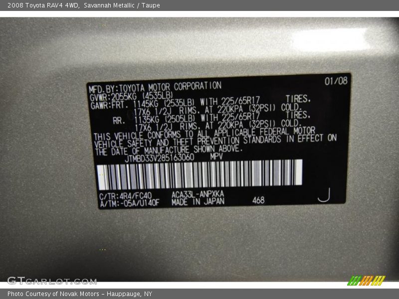 Savannah Metallic / Taupe 2008 Toyota RAV4 4WD