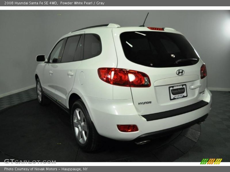 Powder White Pearl / Gray 2008 Hyundai Santa Fe SE 4WD