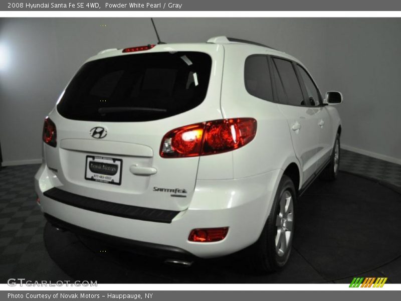 Powder White Pearl / Gray 2008 Hyundai Santa Fe SE 4WD