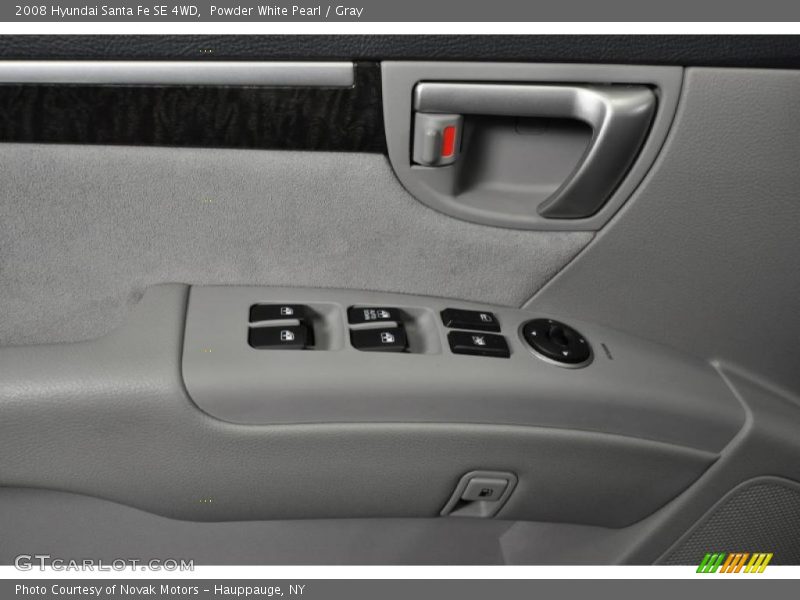 Powder White Pearl / Gray 2008 Hyundai Santa Fe SE 4WD