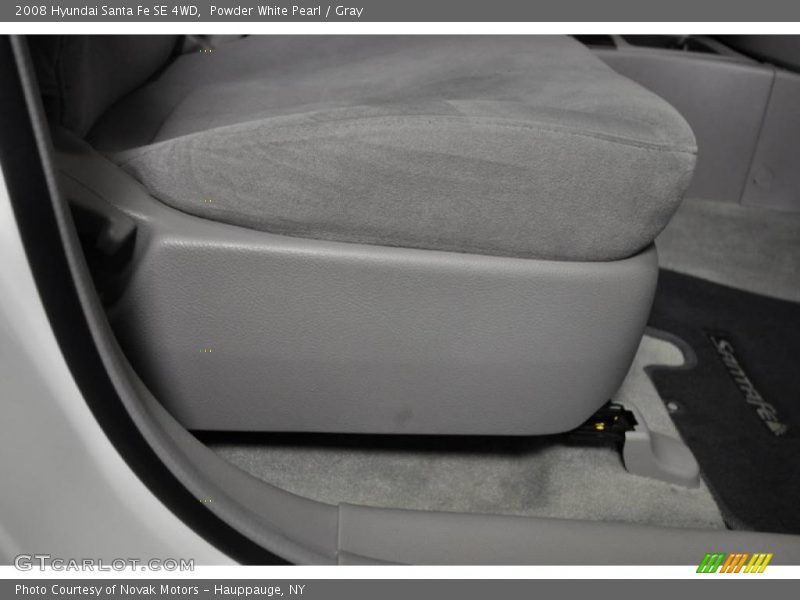 Powder White Pearl / Gray 2008 Hyundai Santa Fe SE 4WD