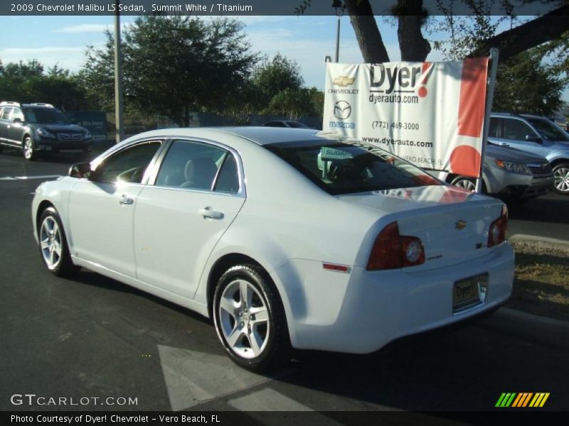 Summit White / Titanium 2009 Chevrolet Malibu LS Sedan