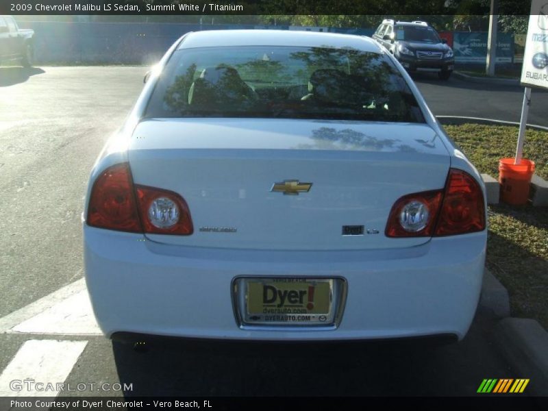 Summit White / Titanium 2009 Chevrolet Malibu LS Sedan