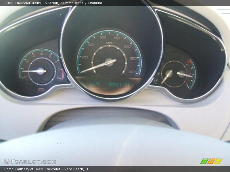 Summit White / Titanium 2009 Chevrolet Malibu LS Sedan