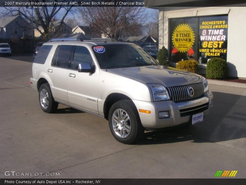 Silver Birch Metallic / Charcoal Black 2007 Mercury Mountaineer Premier AWD