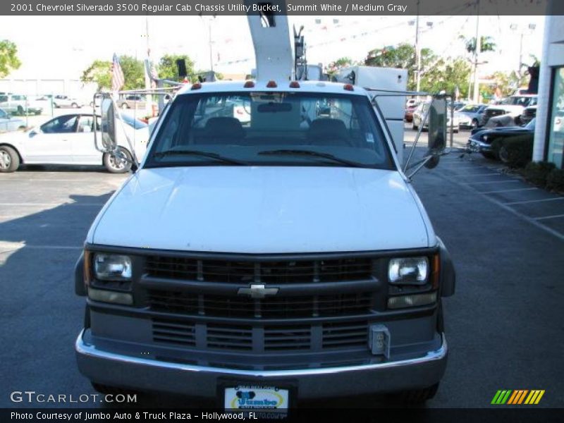 Summit White / Medium Gray 2001 Chevrolet Silverado 3500 Regular Cab Chassis Utility Bucket