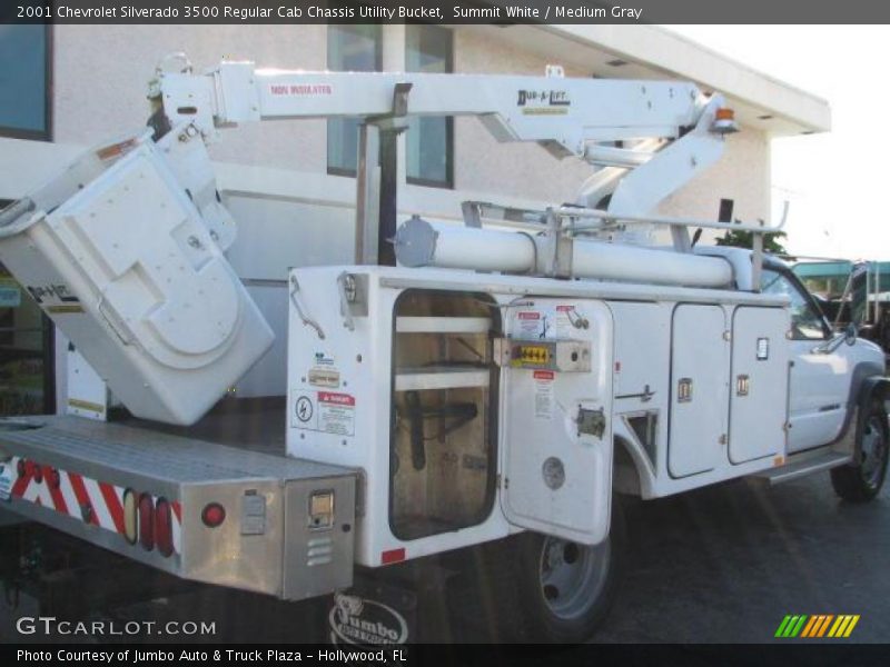  2001 Silverado 3500 Regular Cab Chassis Utility Bucket Summit White