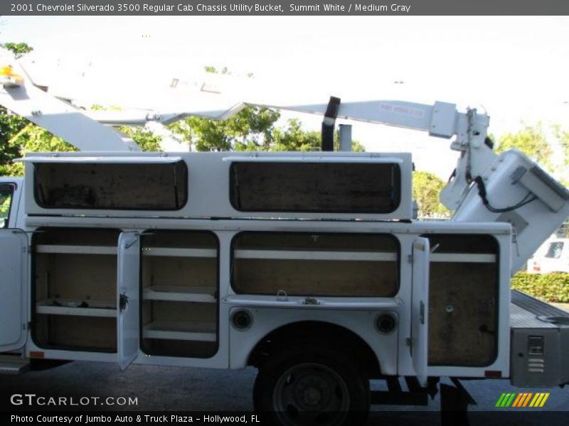 Summit White / Medium Gray 2001 Chevrolet Silverado 3500 Regular Cab Chassis Utility Bucket