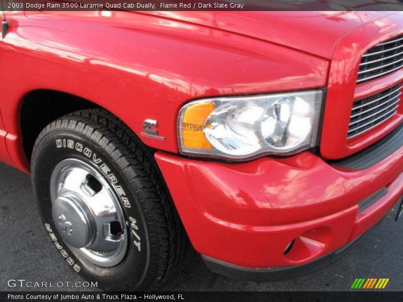 Flame Red / Dark Slate Gray 2003 Dodge Ram 3500 Laramie Quad Cab Dually