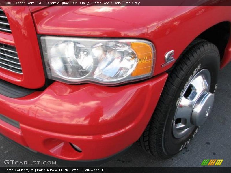 Flame Red / Dark Slate Gray 2003 Dodge Ram 3500 Laramie Quad Cab Dually