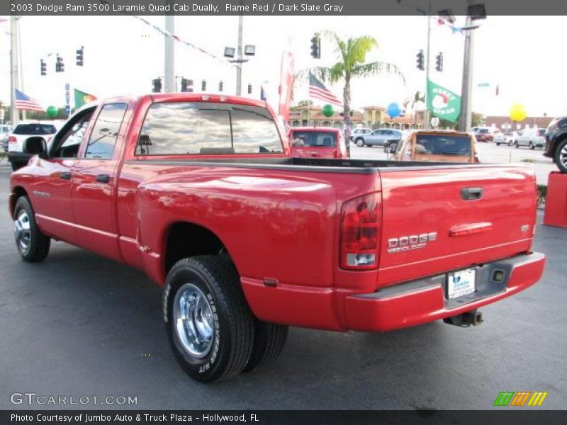 Flame Red / Dark Slate Gray 2003 Dodge Ram 3500 Laramie Quad Cab Dually