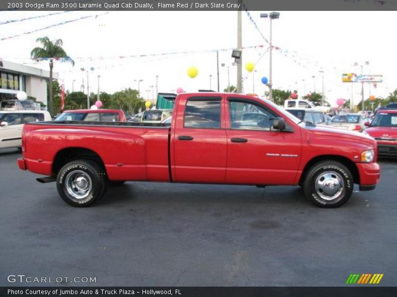 Flame Red / Dark Slate Gray 2003 Dodge Ram 3500 Laramie Quad Cab Dually