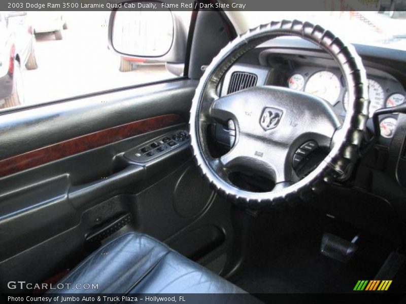 Flame Red / Dark Slate Gray 2003 Dodge Ram 3500 Laramie Quad Cab Dually