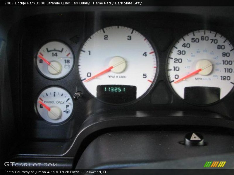 Flame Red / Dark Slate Gray 2003 Dodge Ram 3500 Laramie Quad Cab Dually