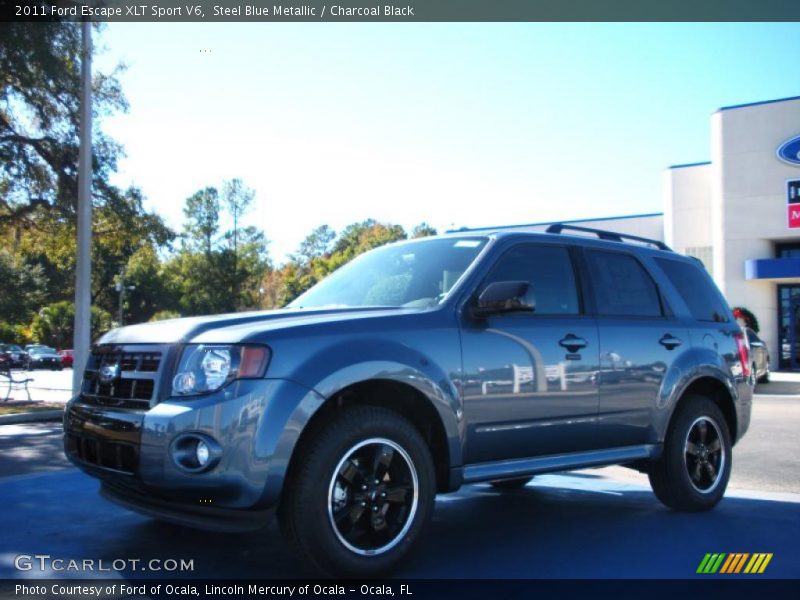 Steel Blue Metallic / Charcoal Black 2011 Ford Escape XLT Sport V6