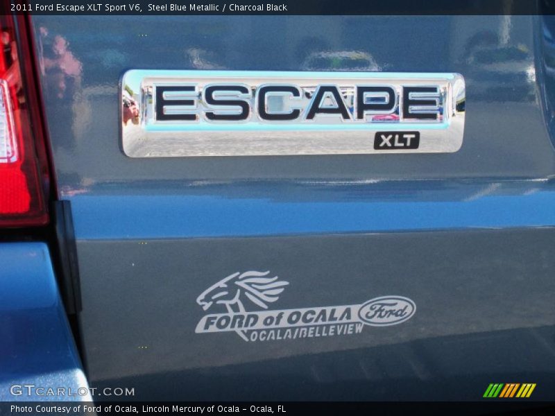 Steel Blue Metallic / Charcoal Black 2011 Ford Escape XLT Sport V6