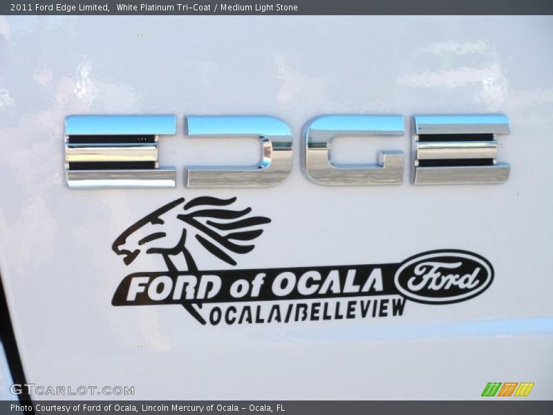 White Platinum Tri-Coat / Medium Light Stone 2011 Ford Edge Limited