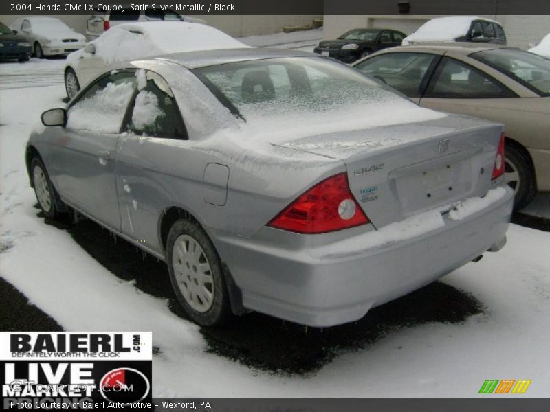 Satin Silver Metallic / Black 2004 Honda Civic LX Coupe