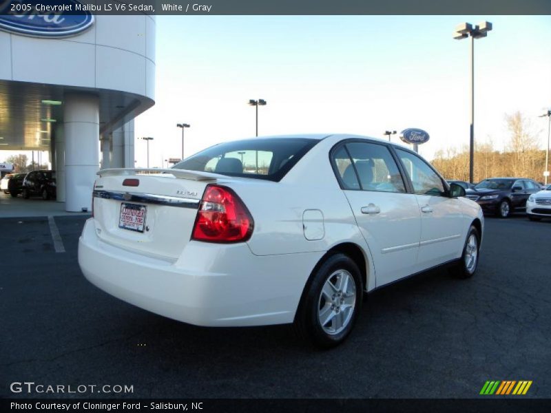 White / Gray 2005 Chevrolet Malibu LS V6 Sedan