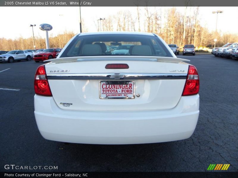 White / Gray 2005 Chevrolet Malibu LS V6 Sedan