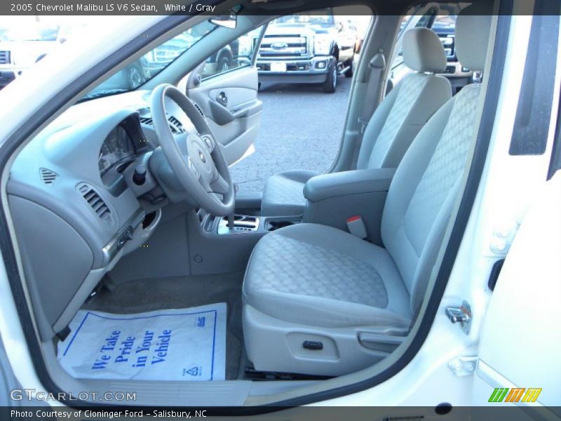 White / Gray 2005 Chevrolet Malibu LS V6 Sedan