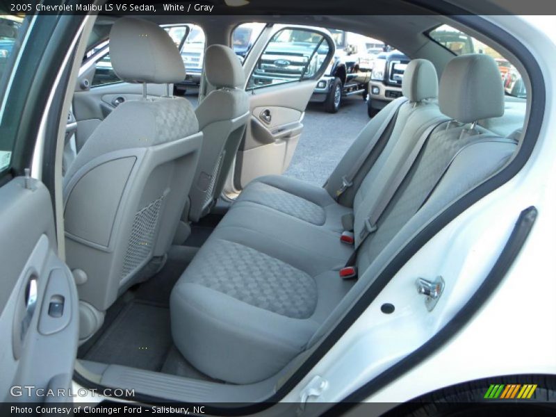 White / Gray 2005 Chevrolet Malibu LS V6 Sedan