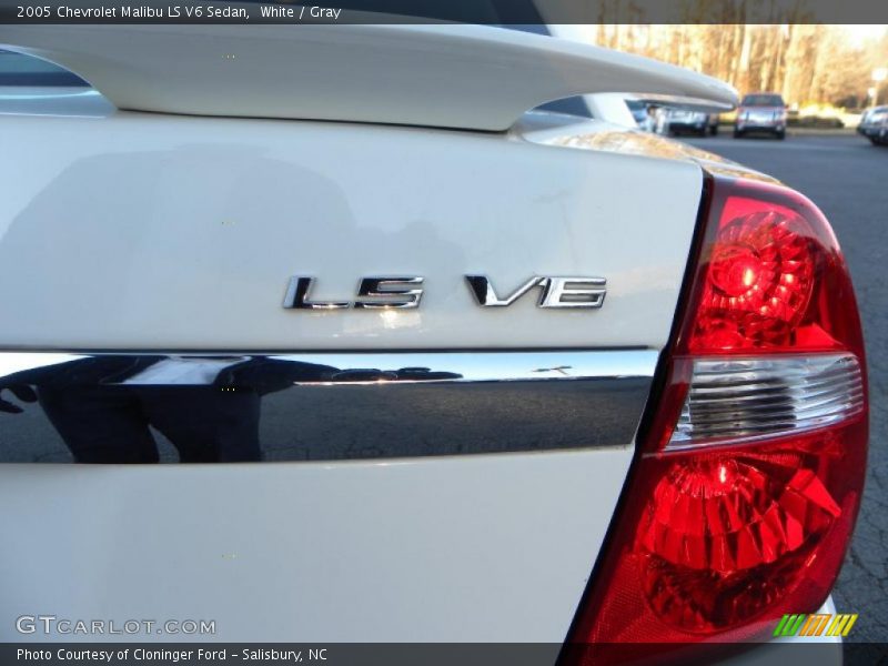 White / Gray 2005 Chevrolet Malibu LS V6 Sedan