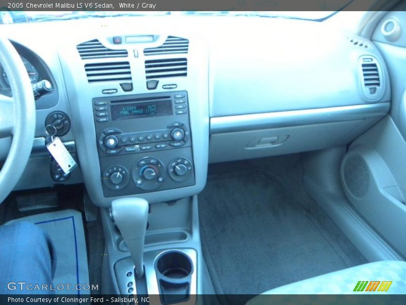 White / Gray 2005 Chevrolet Malibu LS V6 Sedan