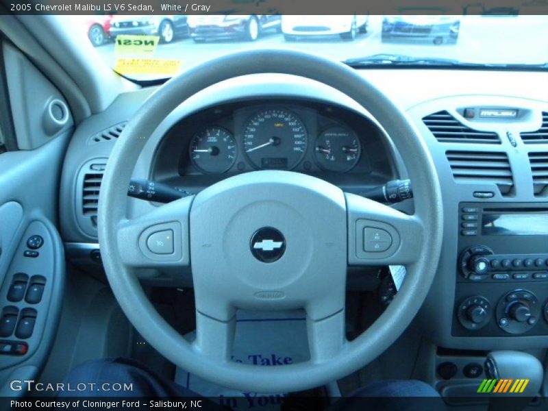 White / Gray 2005 Chevrolet Malibu LS V6 Sedan
