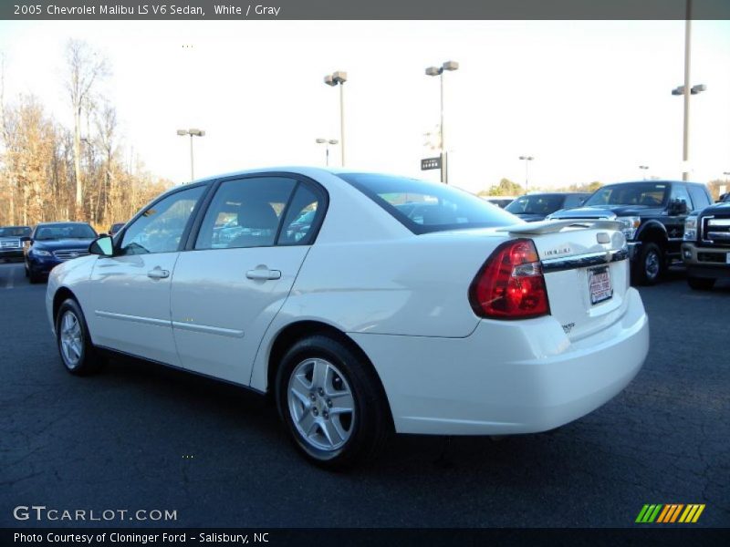 White / Gray 2005 Chevrolet Malibu LS V6 Sedan