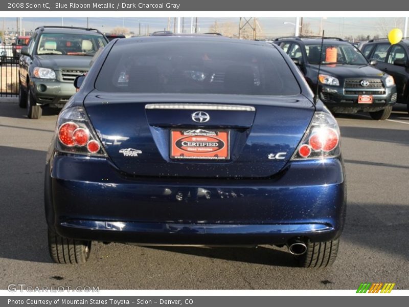 Blue Ribbon Metallic / Dark Charcoal Gray 2008 Scion tC