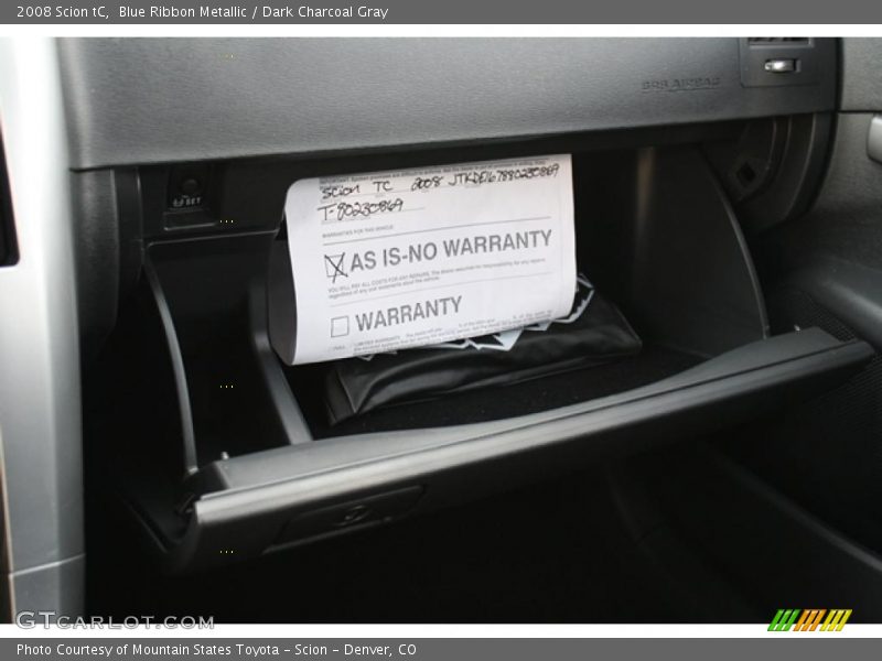 Blue Ribbon Metallic / Dark Charcoal Gray 2008 Scion tC