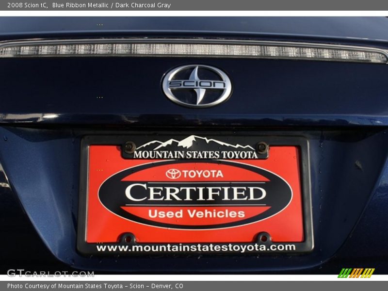 Blue Ribbon Metallic / Dark Charcoal Gray 2008 Scion tC