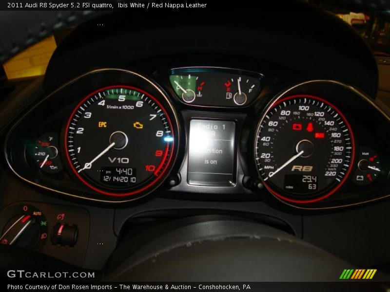  2011 R8 Spyder 5.2 FSI quattro Spyder 5.2 FSI quattro Gauges