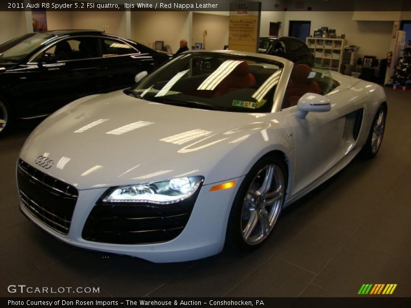 Ibis White / Red Nappa Leather 2011 Audi R8 Spyder 5.2 FSI quattro